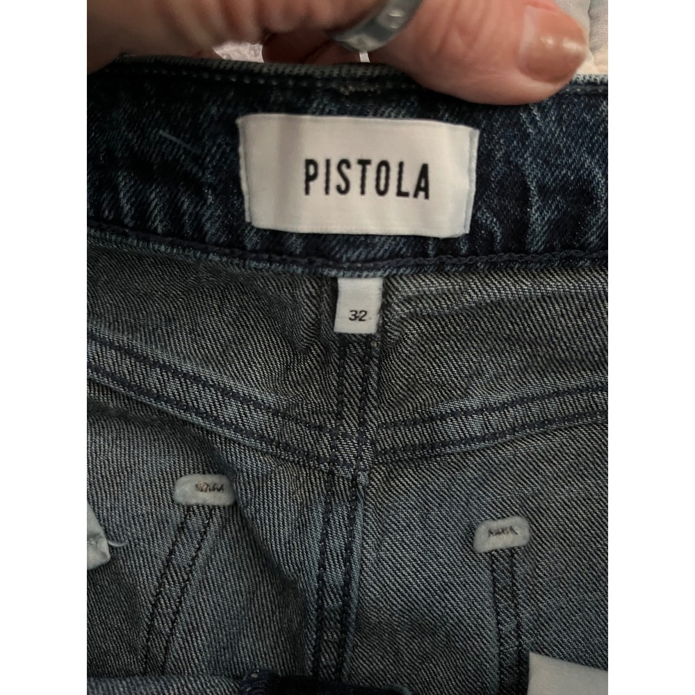 Pistola High-Rise Straight Leg Jeans — Dark Blue Wash - Picture 7 of 8